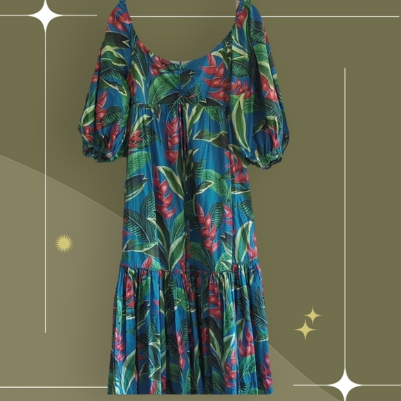 🍋✨ NWT Farm Rio dream garden midi dress size S